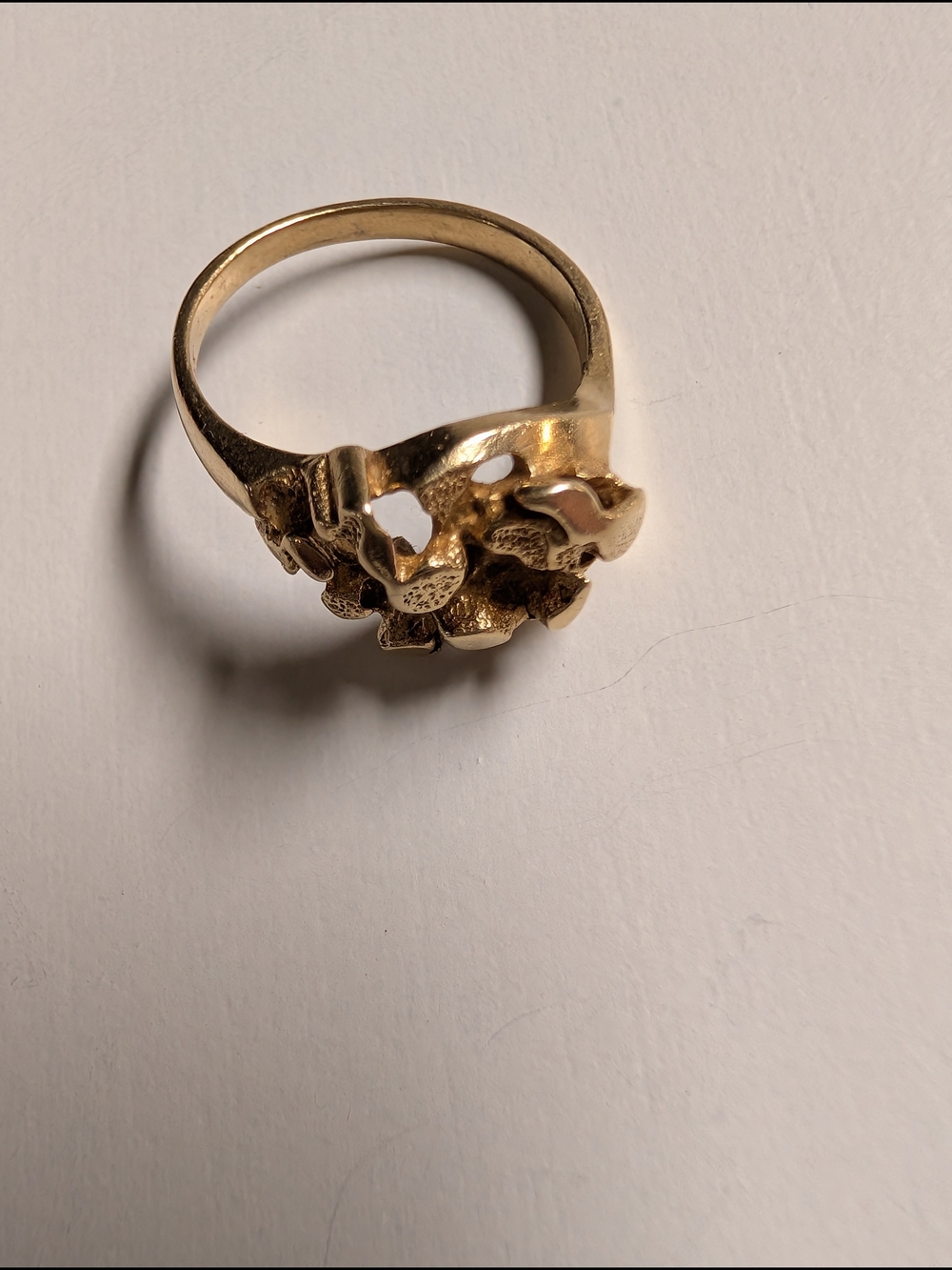 14K Gold Nugget Cluster Ring - Women Jewelry Size 6.75